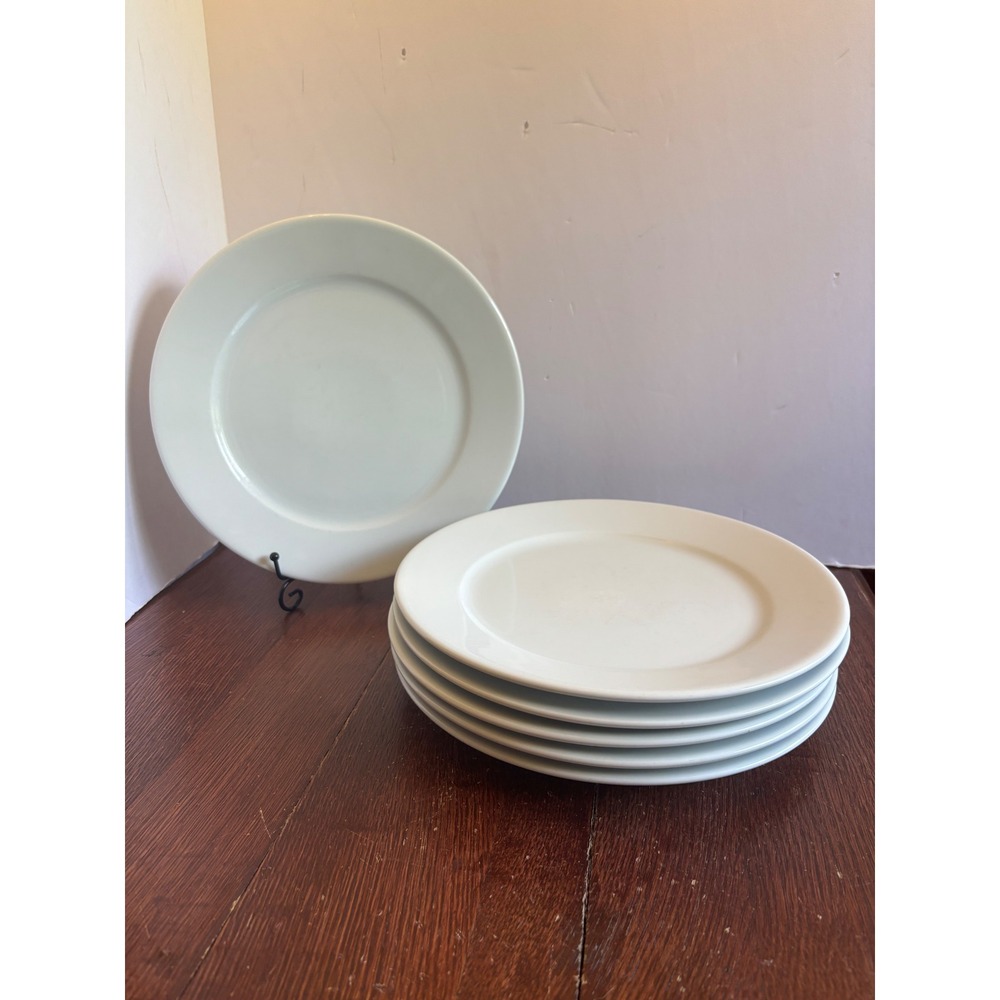 Apilco France Porcelain White Dinner Plates Set of 6 Bistro Style 10.5 Inch